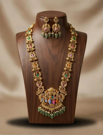 Royal Navratna Kundan Pendant Set